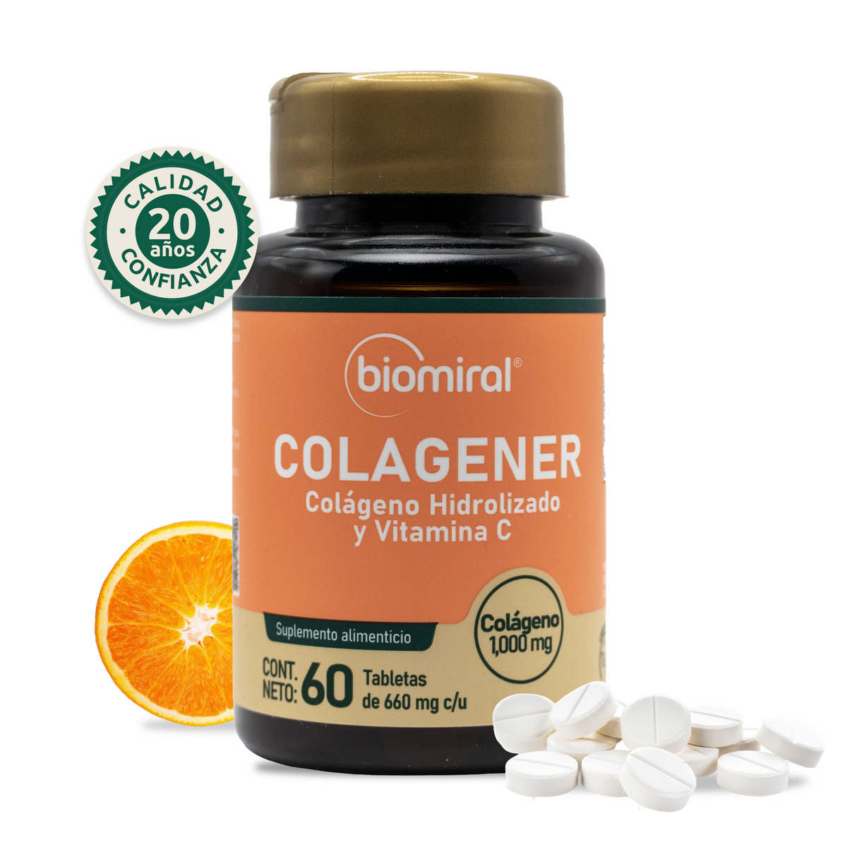 Colagener Tabletas | Colágeno hidrolizado + Vitamina C
