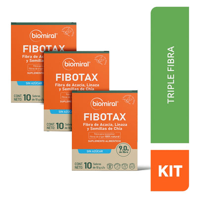 Triple Fibra | Fibotax con acacia, linaza y chía | 30 sobres