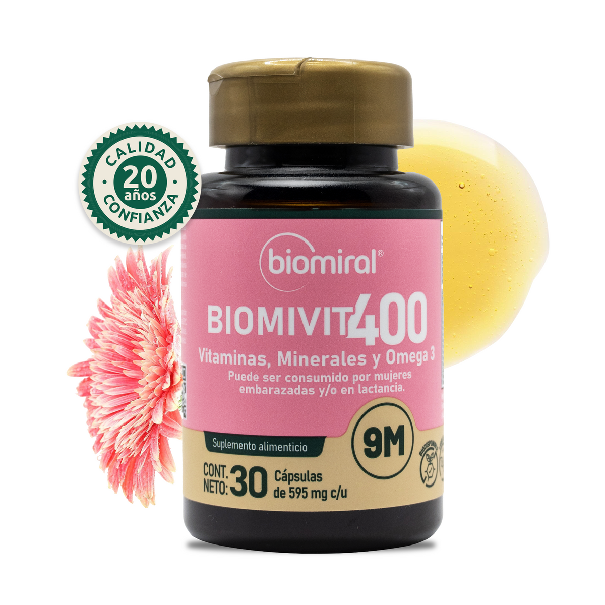 BIOMIVIT-400 | Hierro, Ácido Fólico, Omega 3 y Magnesio
