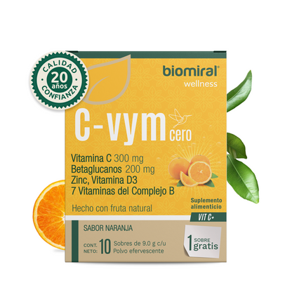 C-VYM Cero Azúcar | Vitamina C, Betaglucanos, Zinc, D3 y Complejo B