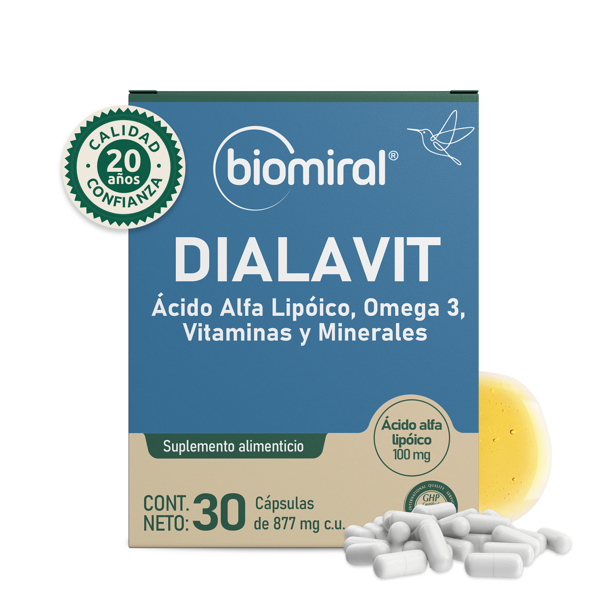 DIALAVIT | Ácido Alfa Lipoico, Omega 3, Vitaminas y Minerales