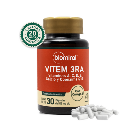 Vitem 3ra | Complejo B, Vitaminas A, C, D3 y E + Minerales
