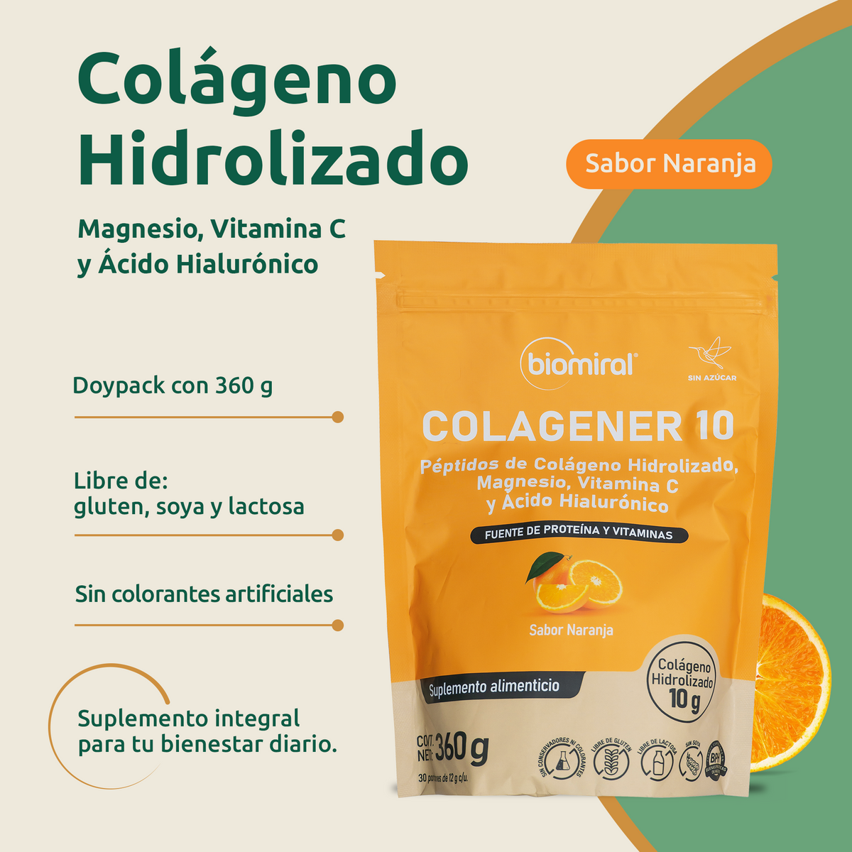 Colagener 10 | 8.33 g de colágeno + Ácido Hialurónico y Magnesio