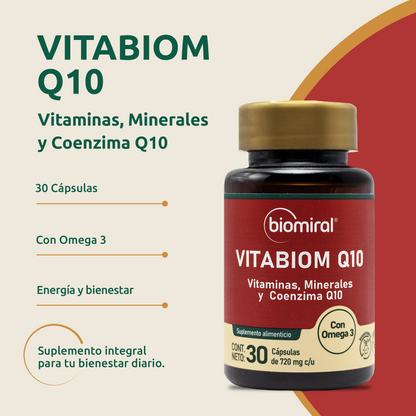 Vitabiom Q10 | Coenzima Q10 + Complejo B y Antioxidantes