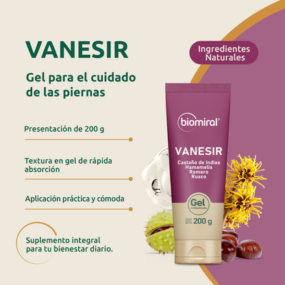 Vanesir Gel | Castaño de Indias, Hamamelis, Romero y Rusco
