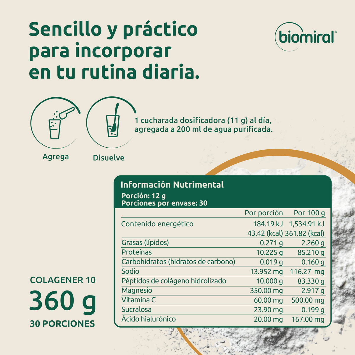 Colagener 10 | 8.33 g de colágeno + Ácido Hialurónico y Magnesio