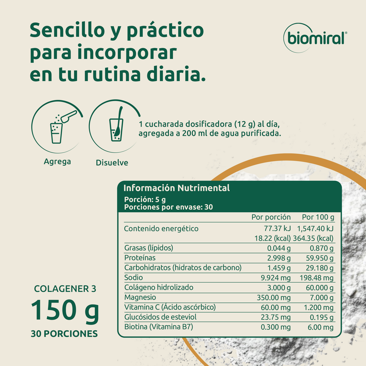 Colagener 3 | Colágeno, Magnesio, Vitamina C y Biotina | Pepino-Limón