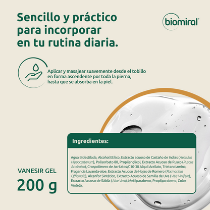 Vanesir Gel | Castaño de Indias, Hamamelis, Romero y Rusco