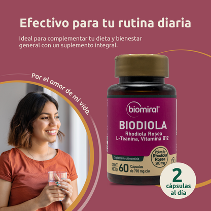 Biodiola Biomiral | Rhodiola rosea + L-Teanina