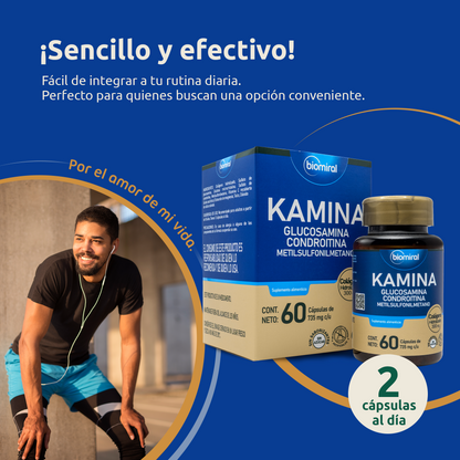 Kamina Biomiral | Glucosamina, Condroitina, MSM y Colágeno