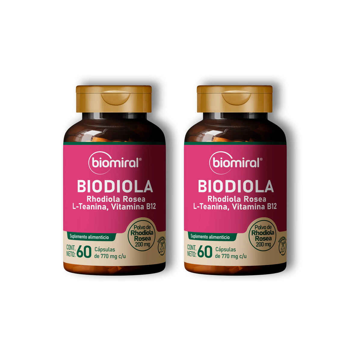 BIODIOLA DUO | Rhodiola rosea + L-Teanina | 2 frascos