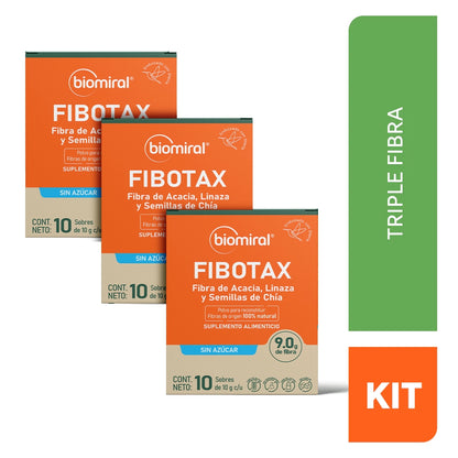 Triple Fibra | Fibotax con acacia, linaza y chía | 30 sobres