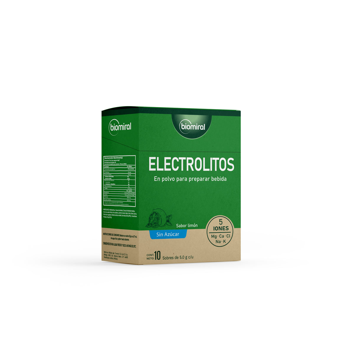 Electrolitos Biomiral | Potasio, Magnesio, Calcio y Sodio | Sin azúcar