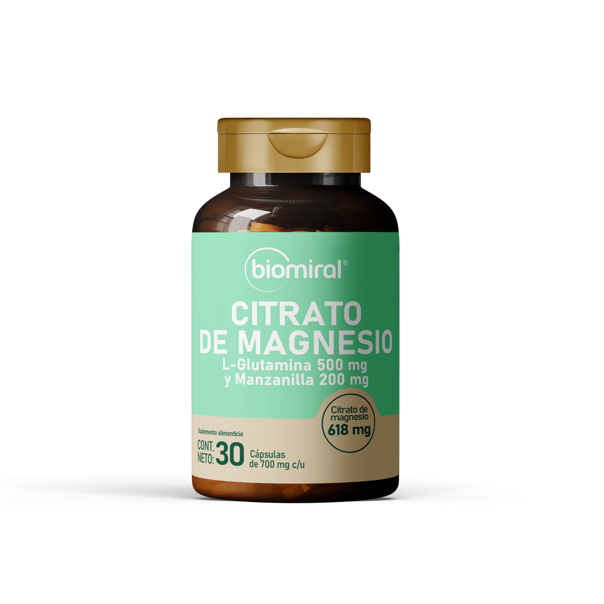 Citrato de Magnesio Biomiral | Con L-Glutamina, manzanilla y fibra prebiótica