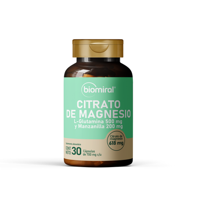 Citrato de Magnesio Biomiral | Con L-Glutamina, manzanilla y fibra prebiótica