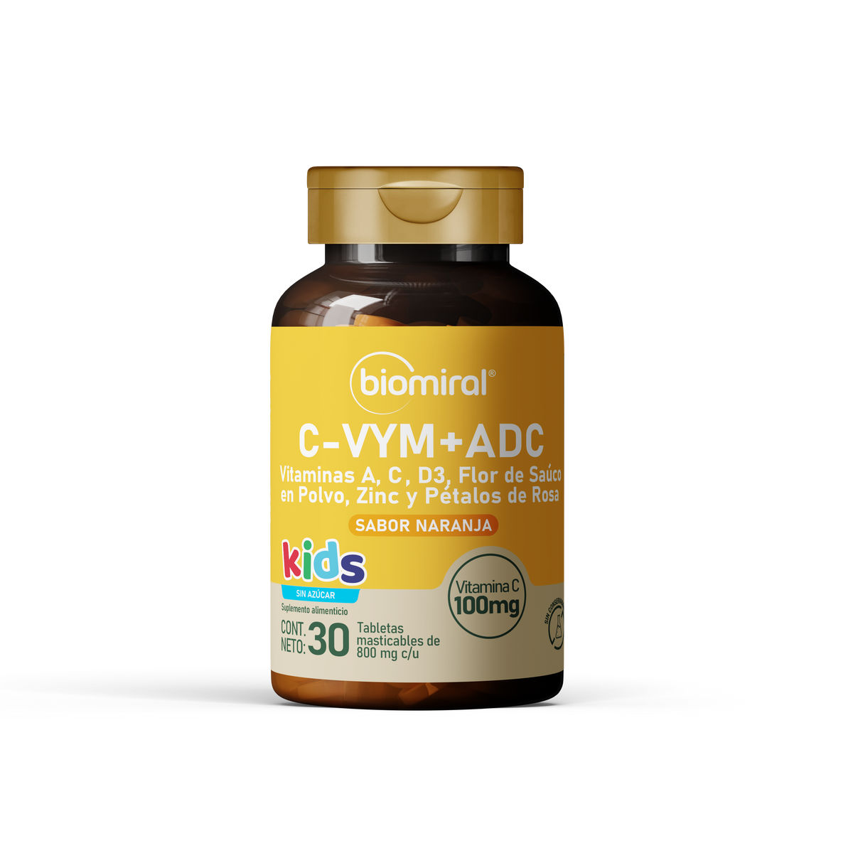 C-VYM Kids | Vitaminas A, C y D3 + Zinc | Masticables sabor naranja
