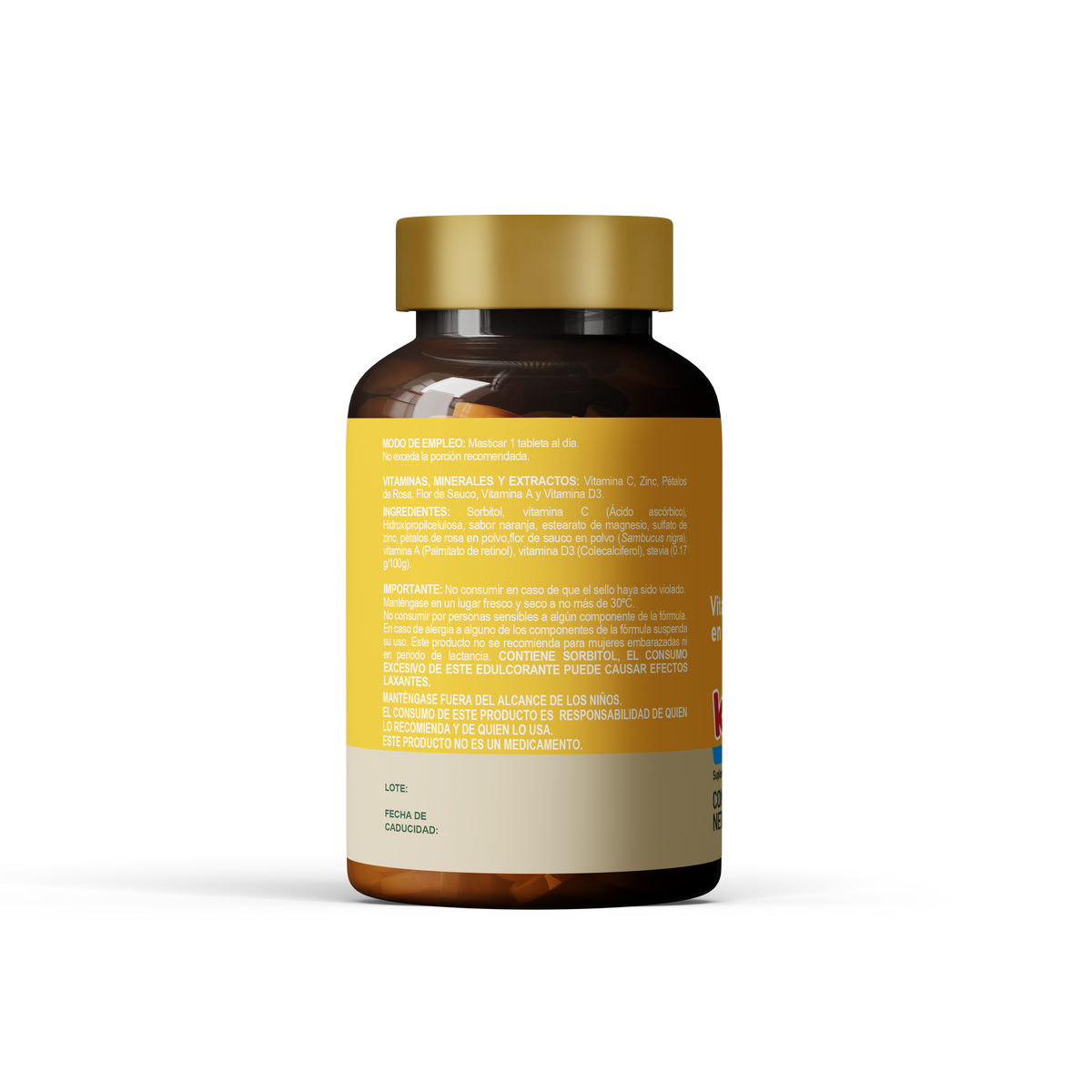 C-VYM Kids | Vitaminas A, C y D3 + Zinc | Masticables sabor naranja