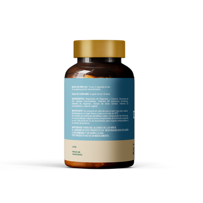 Glicinato de Magnesio Biomiral | Con L-Teanina, Zinc y vitaminas B6 y D3