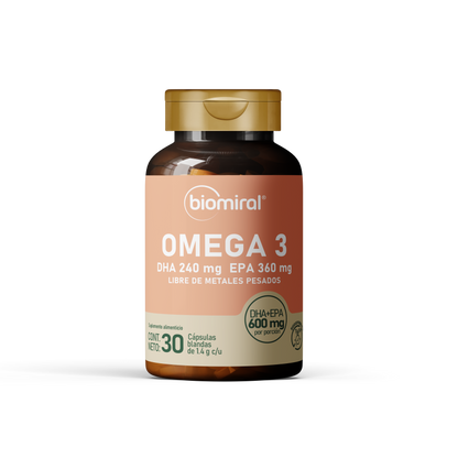 Omega 3 Biomiral | 360 mg de EPA + 240 mg de DHA