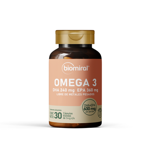 Omega 3 Biomiral | 360 mg de EPA + 240 mg de DHA