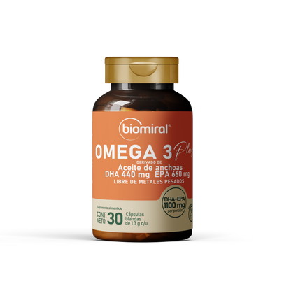 Omega 3 Plus Biomiral | 660 mg de EPA + 440 mg de DHA