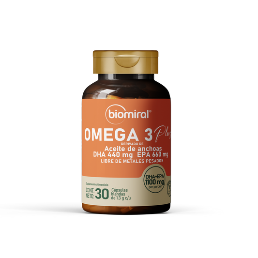 Omega 3 Plus Biomiral | 660 mg de EPA + 440 mg de DHA